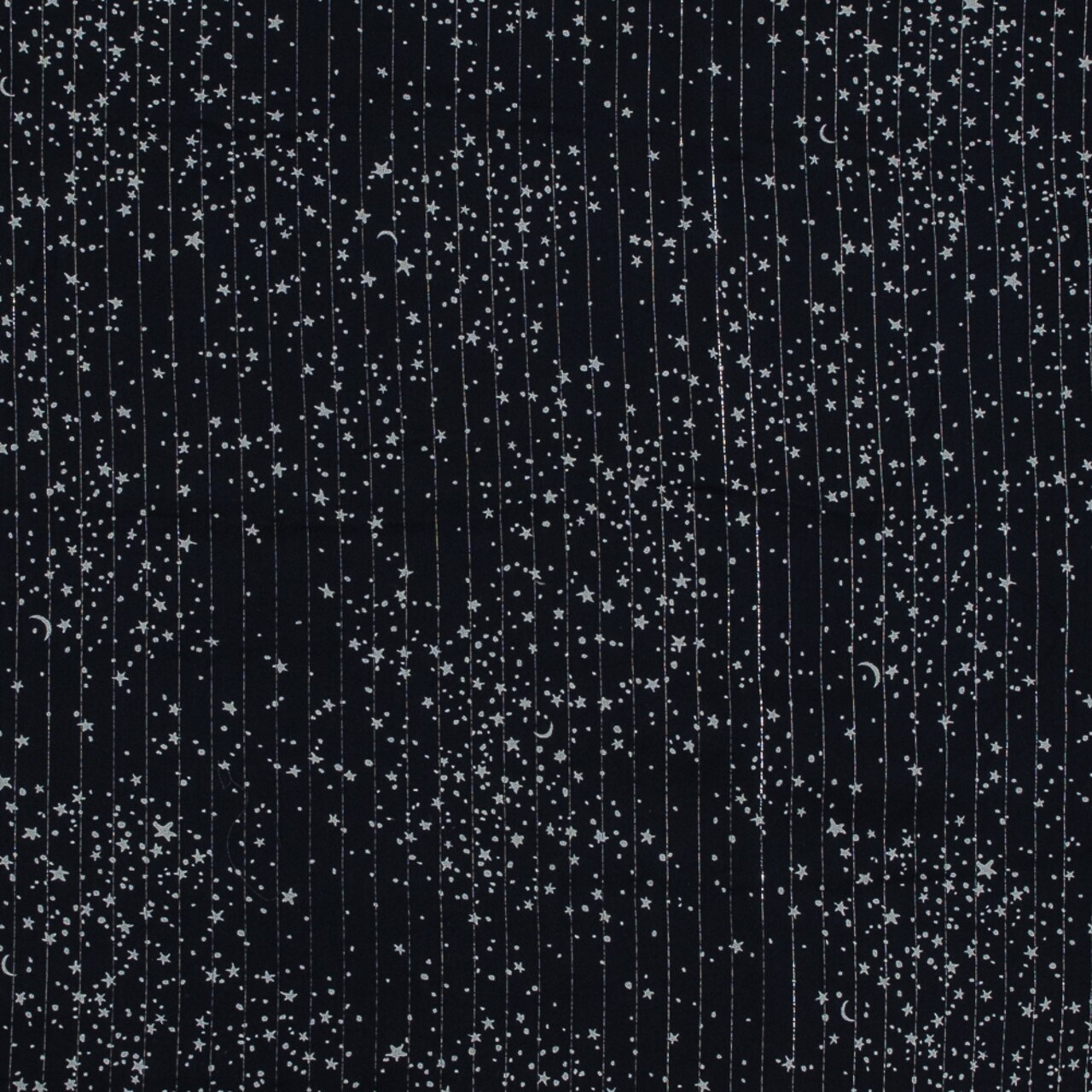 1 Yard Black and White Star Filled Silk Chiffon Evening Dress Fabric 46 Inch Width